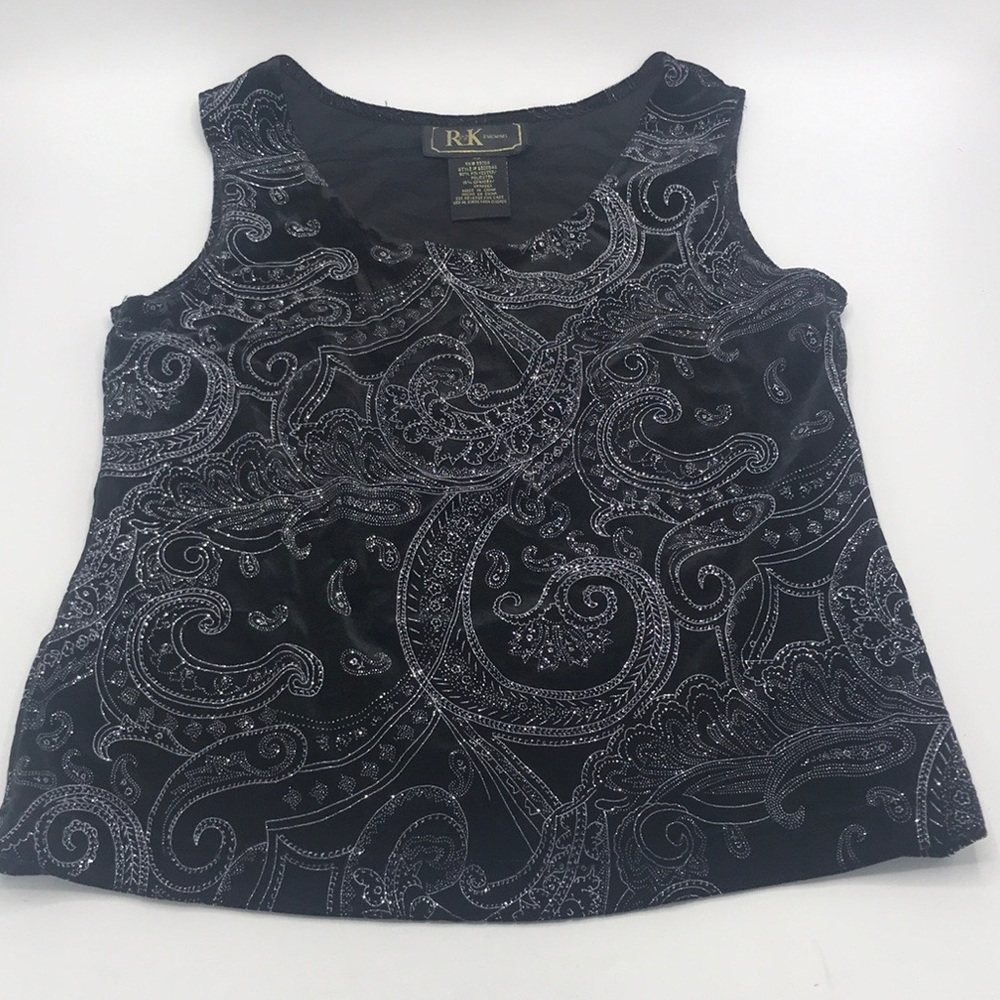 Beautiful Black & Silver Dressy Tank Top
